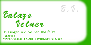 balazs velner business card